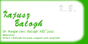 kajusz balogh business card